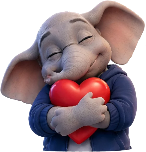 Fanti abrazando un corazón